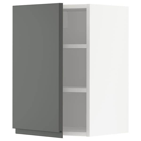 METOD Mueble mural con repisas, blanco/Voxtorp Gris oscuro, 40x60 cm