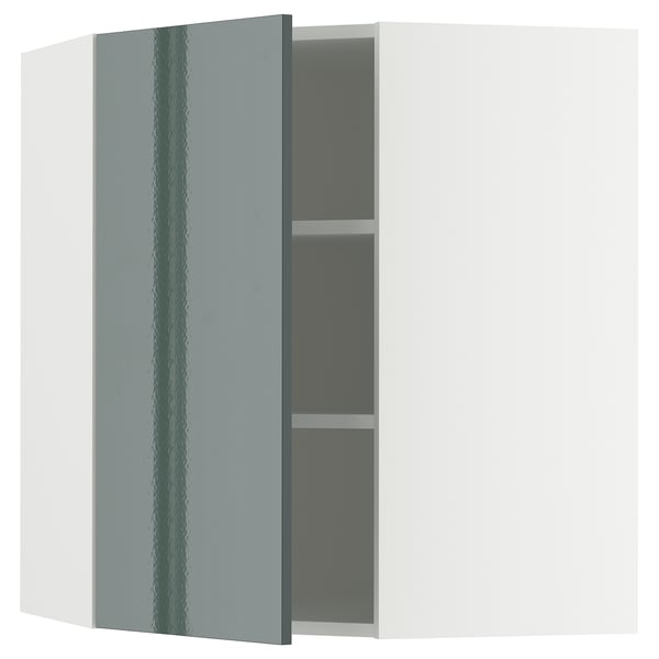 METOD Mueble mural esquinero con repisas, blanco/Kallarp, 68x80 cm