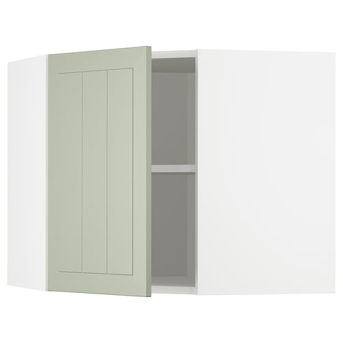 METOD Mueble mural esquinero con repisas, blanco/Stensund menta, 68x60 cm