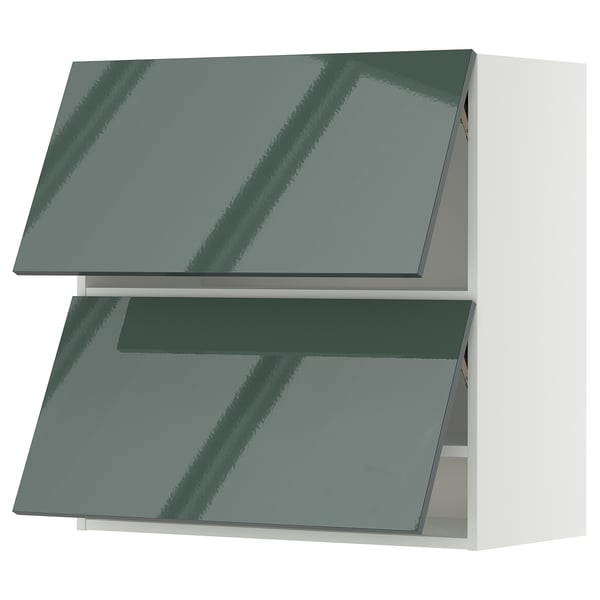 METOD Mueble mural horizontal, 2 puertas, blanco/Kallarp, 80x80 cm