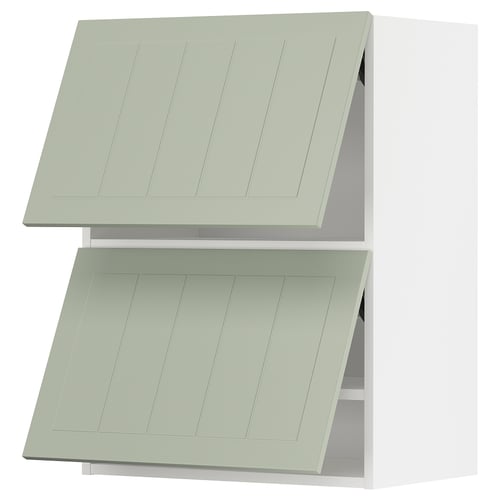 METOD Mueble mural horizontal, 2 puertas, blanco/Stensund menta, 60x80 cm