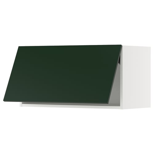 METOD Mueble mural horizontal, blanco/Havstorp verde oscuro, 80x40 cm