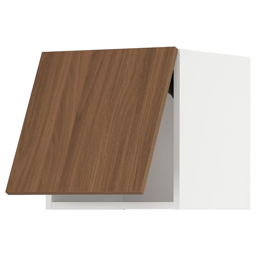 METOD Mueble mural horizontal, blanco/Tistorp efecto nogal café, 40x40 cm