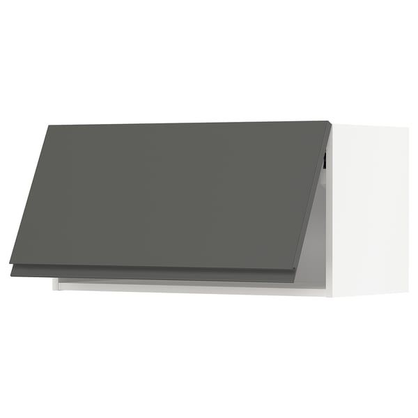 METOD Mueble mural horizontal, blanco/Voxtorp Gris oscuro, 80x40 cm