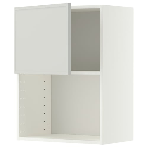 METOD Mueble mural para microondas, blanco/Aspudden gris claro, 60x80 cm