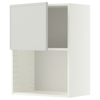 METOD Mueble mural para microondas, blanco/Aspudden gris claro, 60x80 cm