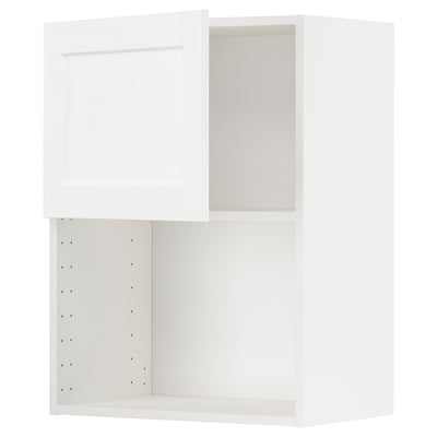 METOD Mueble mural para microondas, blanco Enköping/blanco efecto madera, 60x80 cm