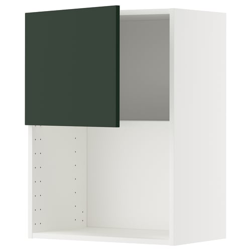 METOD Mueble mural para microondas, blanco/Havstorp verde oscuro, 60x80 cm