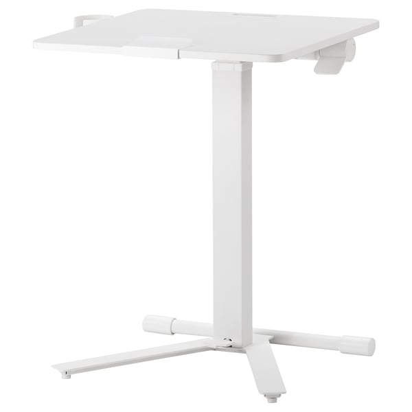 MITTZON Mesa para notebook con ruedas, blanco, 66x50 cm