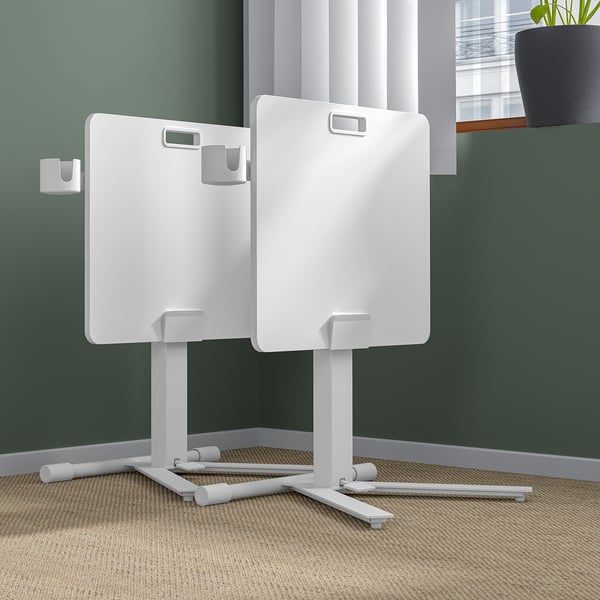 MITTZON Mesa para notebook con ruedas, blanco, 66x50 cm