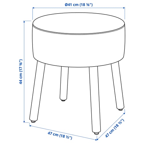 MÖRTFORS Puff, Diseröd ocre, 47x47 cm