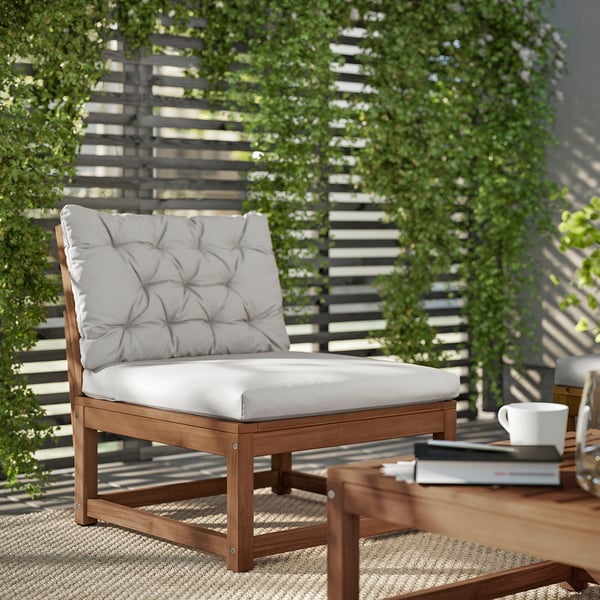 NÄMMARÖ, café ext/Kuddarna beige, 63 cm
