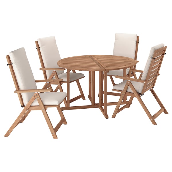 NÄMMARÖ Juego terraza 4 sillas reclinables