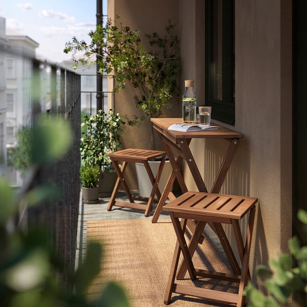 NÄMMARÖ Mesa+2 piso ext, café plegable/plegable, 108x37 cm