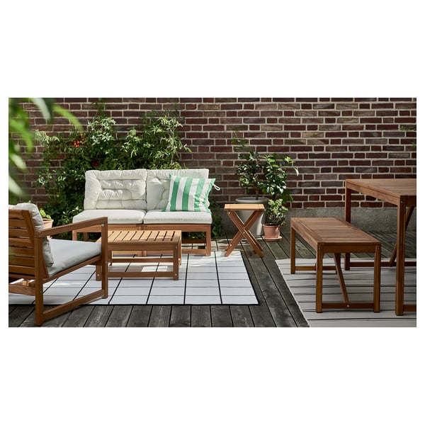 NÄMMARÖ Mesa para terraza, café, 140x75 cm