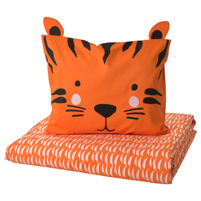 NATTHÄGER Funda plumón con funda almohada, naranjo/tigre, 150x200/50x60 cm