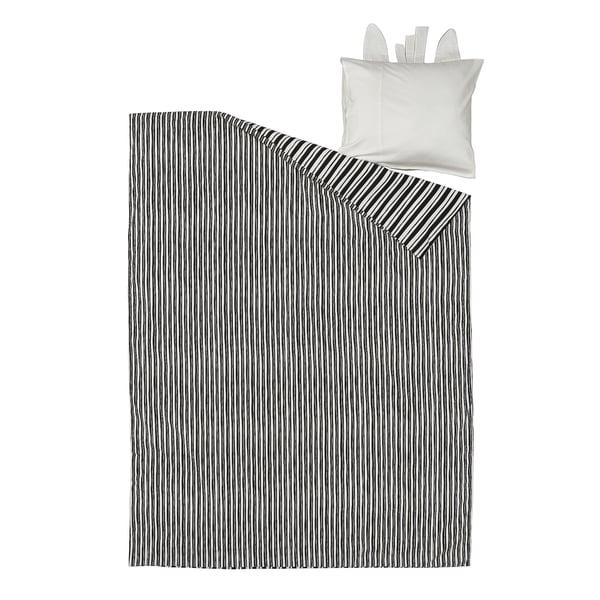 NATTHÄGER Funda plumón con funda almohada, negro blanco/cebra, 150x200/50x60 cm