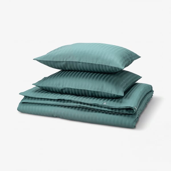 NATTJASMIN Funda plumón con 2 fundas almohada, azul-verde, 240x220/50x60 cm