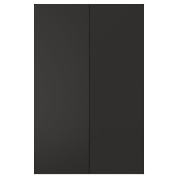 NICKEBO Puerta mueble base esquinero, 2 un, mate gris oscuro, 25x80 cm
