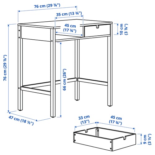NORDKISA Tocador, bambú, 76x47 cm