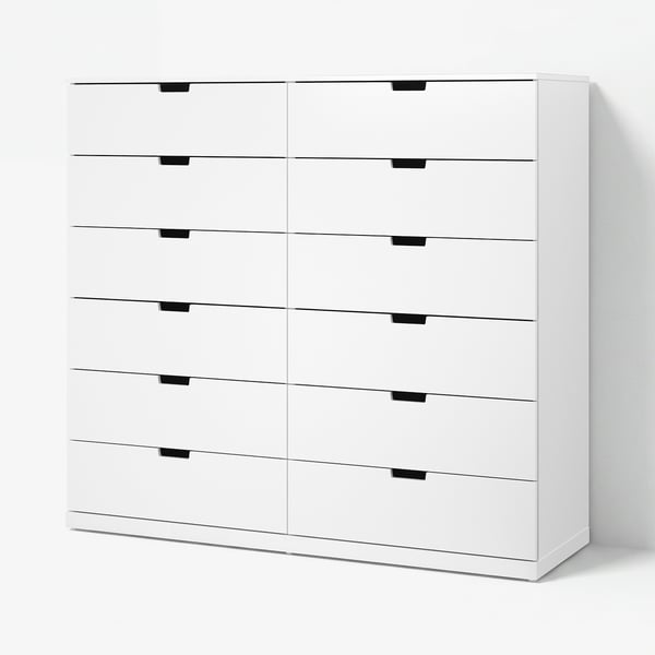 NORDLI Cómoda con 12 cajones, blanco, 160x145 cm