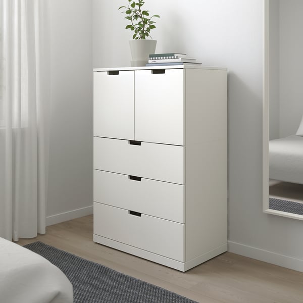 NORDLI Cómoda con 5 cajones, blanco, 80x122 cm