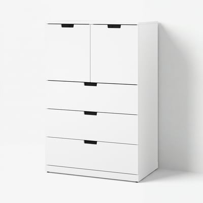 NORDLI Cómoda con 5 cajones, blanco, 80x122 cm