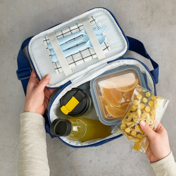 PILLERSTARR Bolso cooler, con diseño/azul, 26x19x19 cm