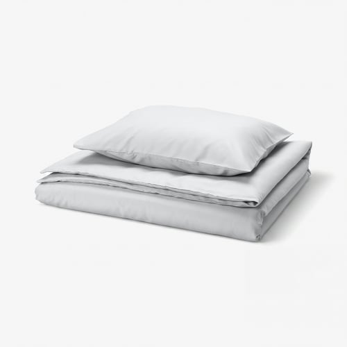 PILTANDVINGE Funda plumón con funda almohada, gris, 150x200/50x60 cm