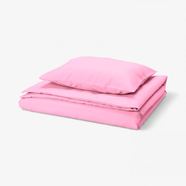 PILTANDVINGE Funda plumón con funda almohada, rosado, 150x200/50x60 cm