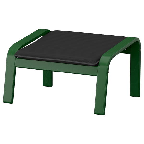 POÄNG Apoyapiés, verde oscuro/Knisa negro