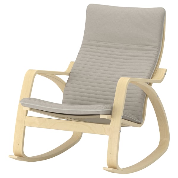 POÄNG Mecedora, chapa abedul/Knisa beige