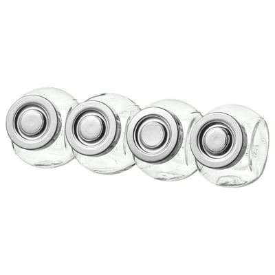 RAJTAN Especieros, vidrio/aluminio, 15 cl
