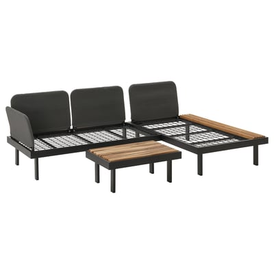 REVSKÄR Sofá combinado, 3 plazas, gris oscuro ext