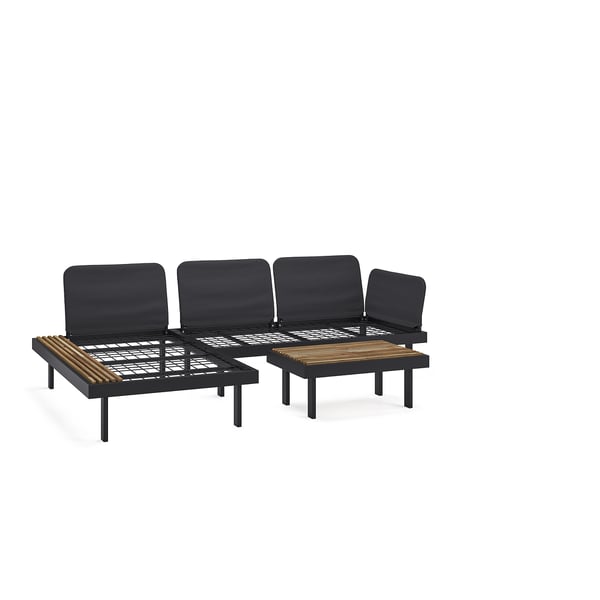REVSKÄR Sofá combinado, 3 plazas, gris oscuro ext
