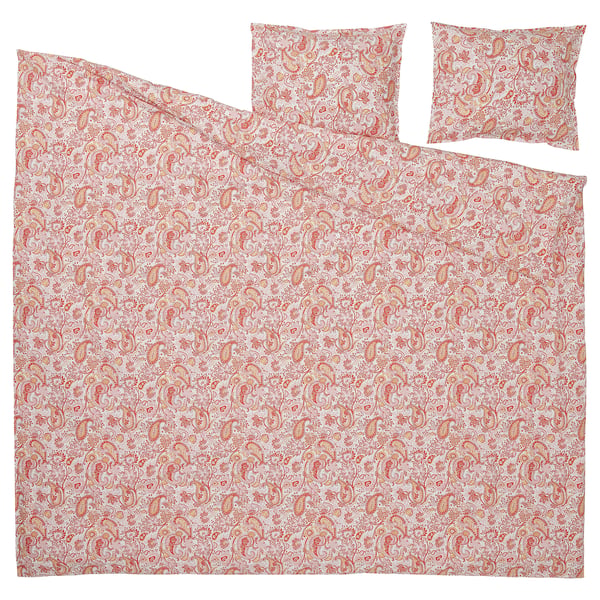 RODGERSIA Funda plumón con 2 fundas almohada, rosado/blanco, 240x220/50x60 cm