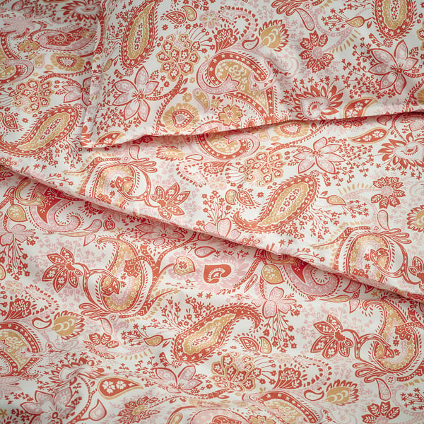 RODGERSIA Funda plumón con 2 fundas almohada, rosado/blanco, 240x220/50x60 cm