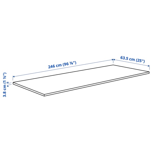 SÄLJAN Cubierta de cocina, Gris oscuro efecto piedra/laminado, 246x3.8 cm