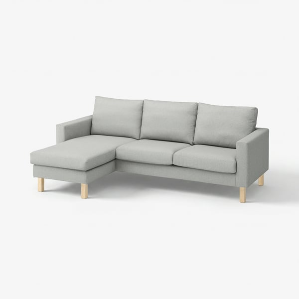 SALTSJÖBADEN Funda sofá 3 cuerpos chaiselounge, Tonerud gris