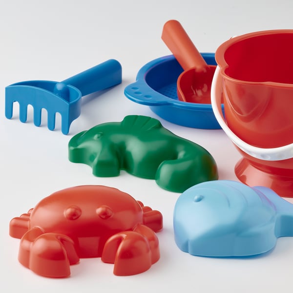 SANDIG Set de playa, 7 piezas, multicolor
