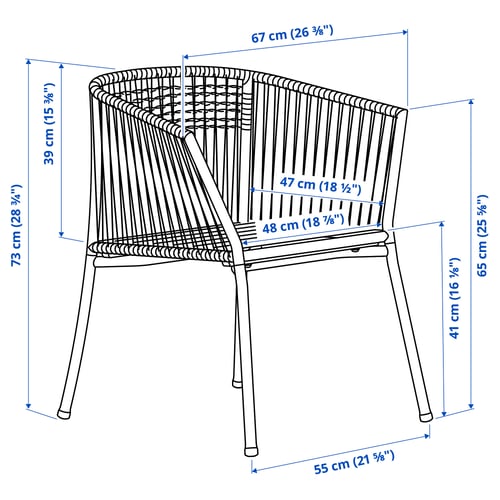 SEGERÖN Silla con apoyabrazos para terraza, verde oscuro