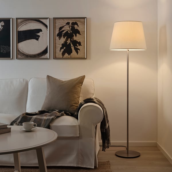 SKAFTET Base para lámpara de pie, niquelado
