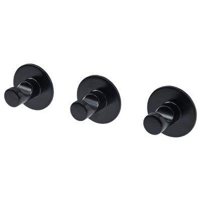SKOGHALL Perchas autoadhesivas, negro