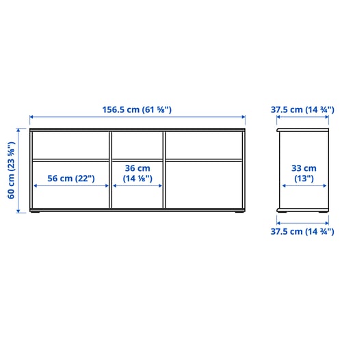 SKRUVBY Rack de TV, blanco, 156x38x60 cm
