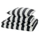 SLÅNHÖSTMAL Funda plumón con 2 fundas almohada, negro/blanco/rayas, 240x220/50x60 cm
