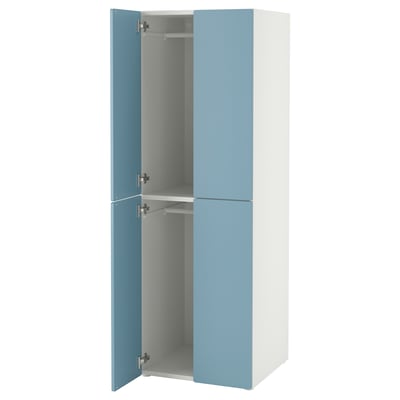 SMÅSTAD / PLATSA Clóset, blanco azul/con 2 barras de ropa, 60x57x181 cm