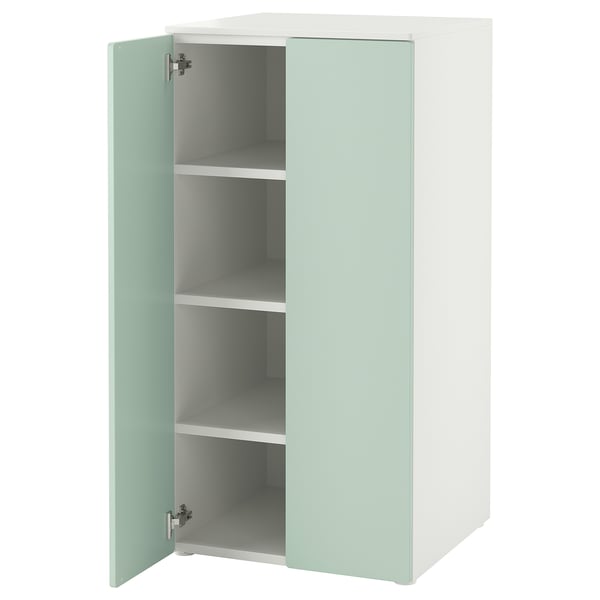 SMÅSTAD / PLATSA Clóset, blanco menta/con 3 repisas, 60x57x123 cm