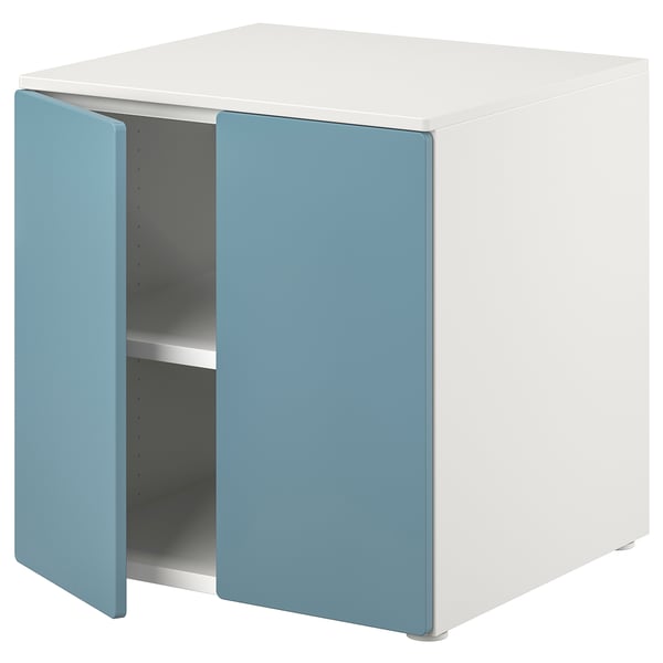 SMÅSTAD / PLATSA Gabinete, blanco azul/con 1 repisa, 60x57x63 cm