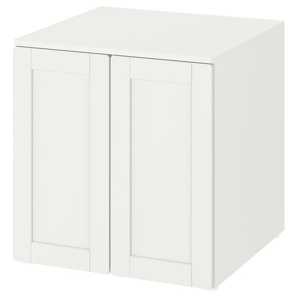 SMÅSTAD / PLATSA Gabinete, blanco con marco/con 1 repisa, 60x57x63 cm