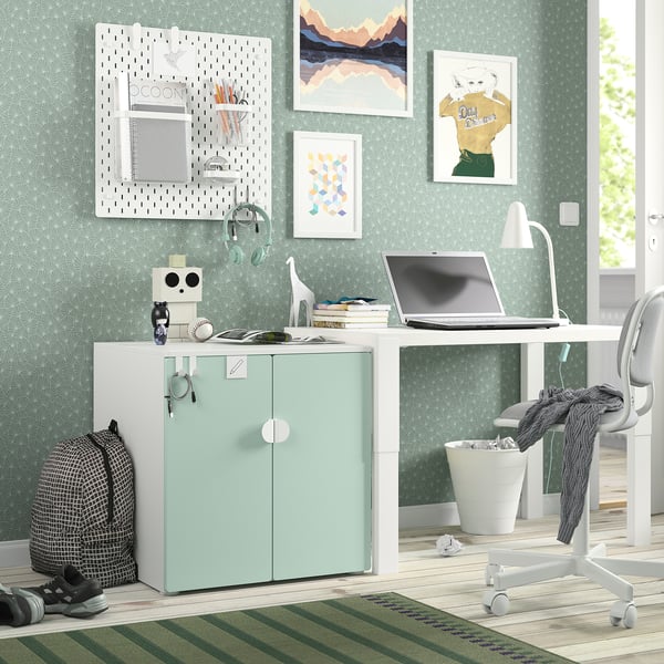 SMÅSTAD / PLATSA Gabinete, blanco menta/con 1 repisa, 60x57x63 cm